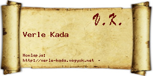 Verle Kada névjegykártya